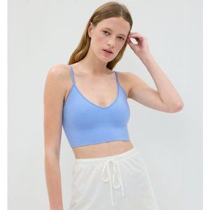 Gap Plunge Seamless Bralette in Sage Green